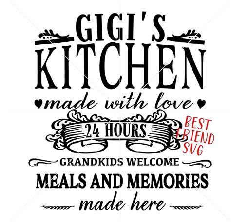 Gigi's Kitchen SVG Rustic Kitchen Sign Vector Image Cut File for Cricut ...