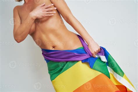 Naked Woman Wearing Lgbt Flag 15852989 Stock Photo At Vecteezy