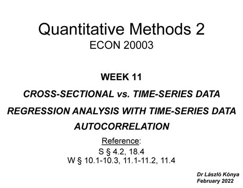 Week Week Lecture Notes For Quantitative Methods