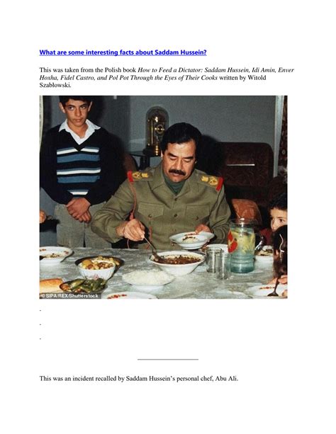 Solution What Are Some Interesting Facts About Saddam Hussein Studypool