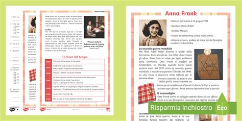 Lettura E Comprensione Di Anna Frank Scuola Primaria