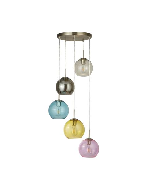 Searchlight Mardi Gras Light Multidrop Pendant Satin Silver