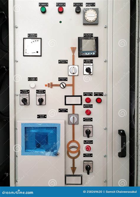 Electrical Single-line Diagram And Electromechanical Protection Relay, Metering On Mimic Panel