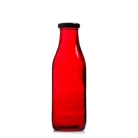 Red Colored Glass Water Bottle, Size: 16 Cm ( Height), Capacity: 500 Ml at best price in Gurugram