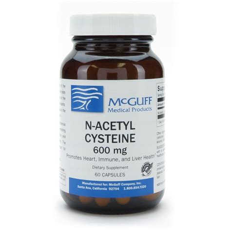 N Acetyl Cysteine 600mg 60 Capsules McGuff Medical Products