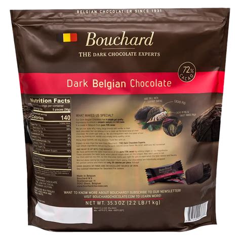 Probiotic Belgian Dark Chocolate Napolitains 72 Cacao 72 Oz 204g