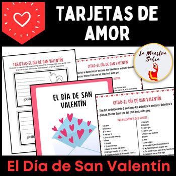 Valentine's Day Cards / Tarjetas para El Día de San Valentín | TPT