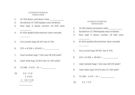 DOCX LATIHAN CUTI SEKOLAH DOKUMEN TIPS