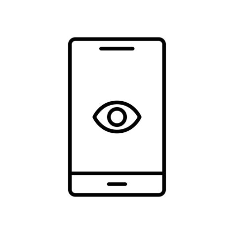 Mobile Eye Icon for Vision Care, Smartphone Apps, and Technology