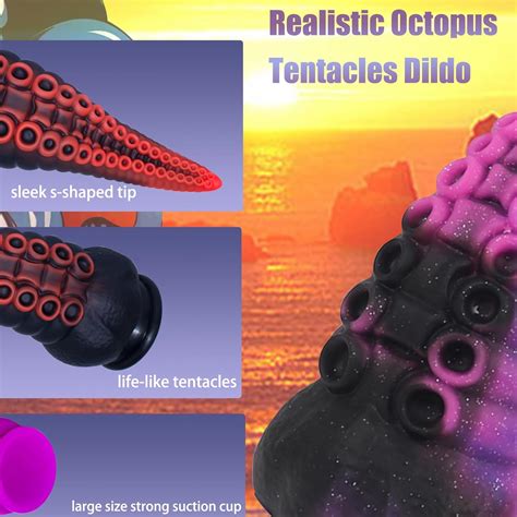 Tentacle Consolador realista de silicona gruesa y grande con tapón anal para próstata