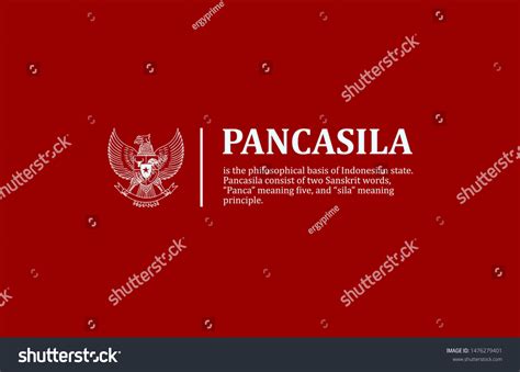pancasila national symbol indonesian republic stock vector royalty