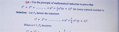 Q3 Use The Principle Of Mathematical Induction To Prove That 1323 N3