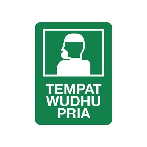 Jual Rambu Rambu Plang Akrilik Masjid Musholla Tempat Wudhu Pria Cm