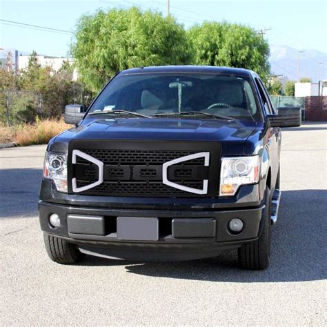 Spec D Ford F Black Raptor Style Mesh Grille With Led