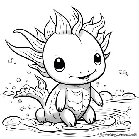 Cute Axolotl Coloring Page Digital Download Axolotls 58 Off