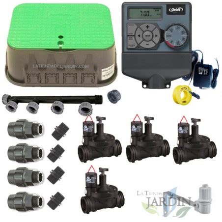 Kit profesional riego automático Orbit Suinga de 4 zonas 24v