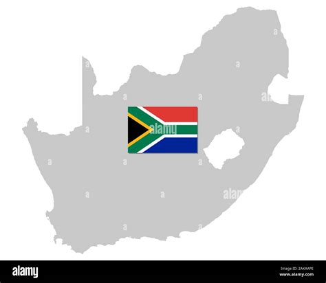 Flag and map of South Africa Stock Photo - Alamy