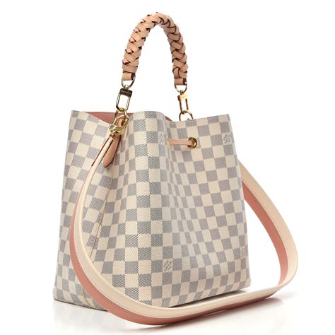 Louis Vuitton Damier Azur Braided Neonoe Mm Peach Cream