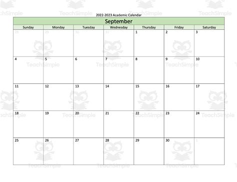 2022-2023 Calendar by Teach Simple