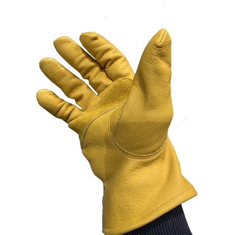 Premium Leather Work Gloves Colour Yellow M L And XL In Packs Of 3