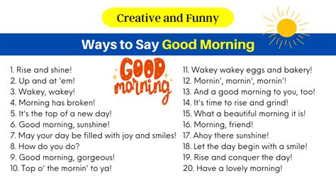 200 Creative And Funny Ways To Say Good Morning 2024