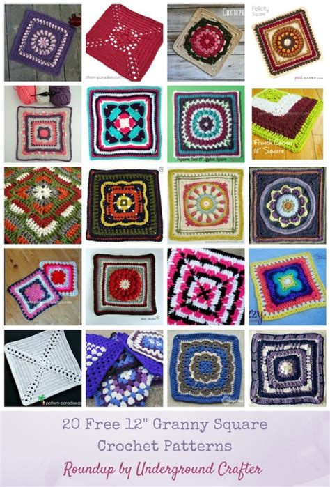 Free Granny Square Crochet Patterns Underground Crafter