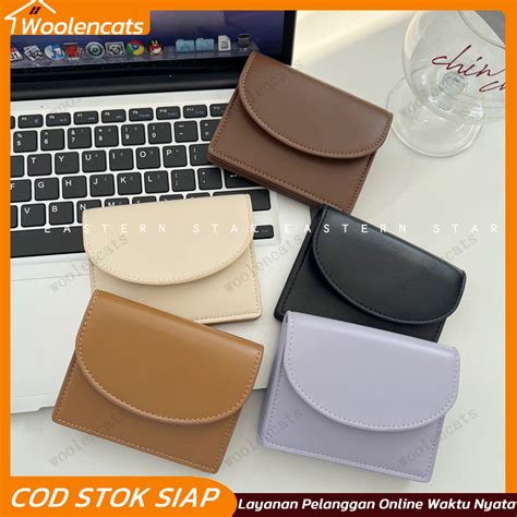 Jual Fashion Korea Lipat Datar Wanita Dompet Kulit PU PendekDompet