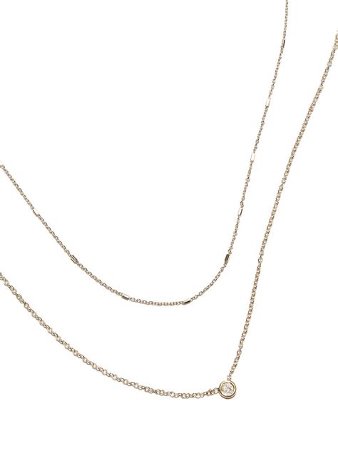 Zoë Chicco 14kt Yellow Gold double layer Necklace Farfetch