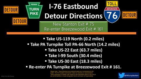 PA Turnpike Alerts on Twitter: "I-70/76 East remains closed between New ...