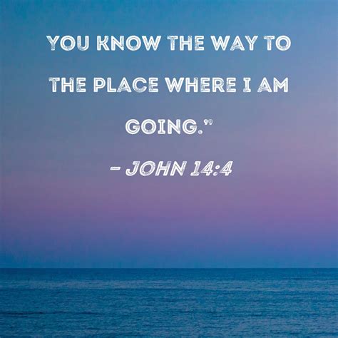 John 14:4 You know the way to the place where I am going."