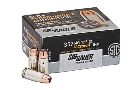 Sig Sauer E357S1 357 Sig 125 Gr JHP Elite V Crown 20 Box Sportsman S