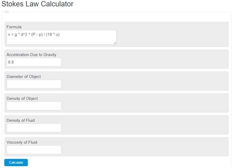 Stokes' Law Calculator - Calculator Academy