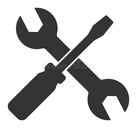 Iconic Screwdriver And Wrench Vector Art Stock Vector Illustration Of