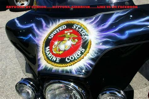 Marine Custom Motorcycle Airbrush Art By Henry Gerson Of Daytona