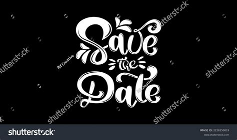 Save Date Handwritten Modern Calligraphy Style Stock Vector Royalty