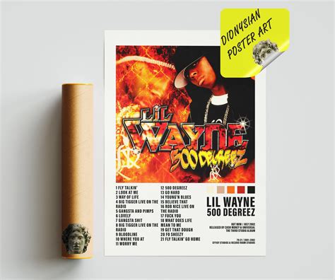 Lil Wayne 500 Degreez Poster Album Cover Poster Tracklist - Etsy