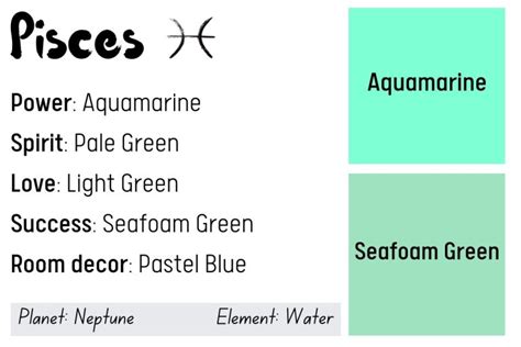 Pisces Color Palette And Meanings Colors To Avoid