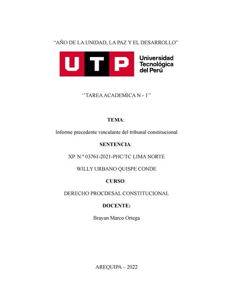 TA1 TA1 AÑO DE LA UNIDAD LA PAZ Y EL DESARROLLO TAREA