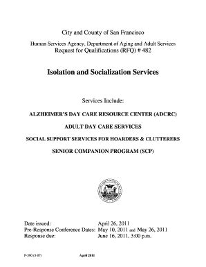 Fillable Online Mission Sfgov Rfq Isolation Socialization Revised