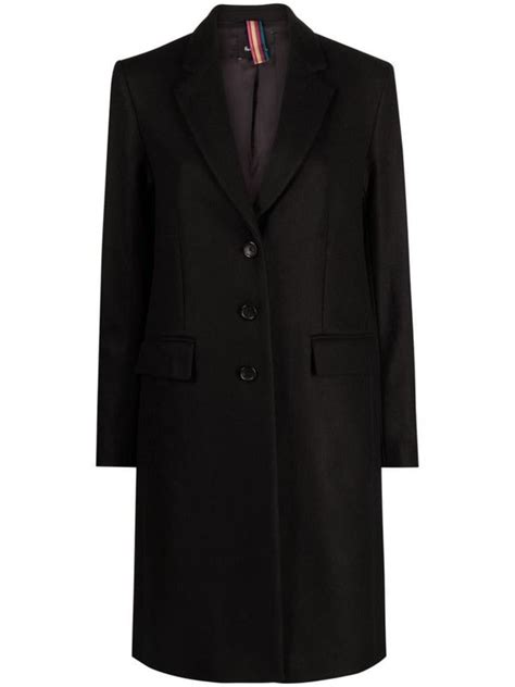 Paul Smith Wool Blend Single Breasted Coat Garmentory