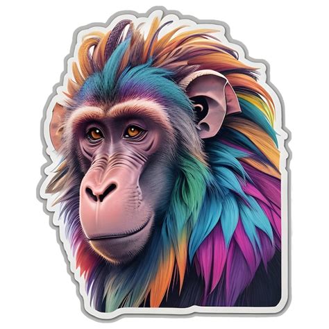 Premium Vector | Baboon head and face drawing