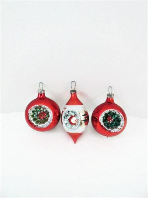 Vintage 3 Indent Painted Christmas Ornaments Poland Tear Drop Etsy