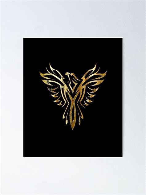 Phoenix Rise From Ash Vintage Tribal Distressed Rebirth Poster By