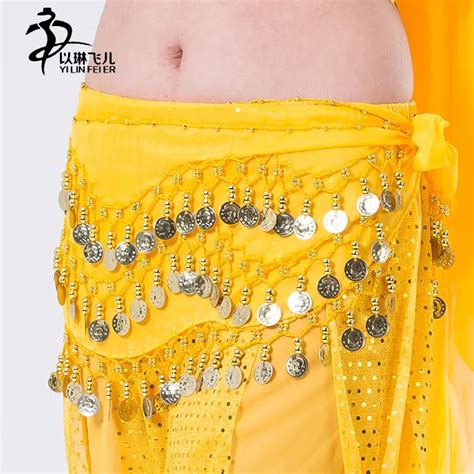 98 Gold Coins Belly Dance Hip Scarf Belt Oriental Costumes Indian Dance