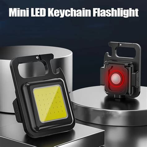 Multifuncional Mini Cob Keychain Light L Mpadas Led Port Teis Para