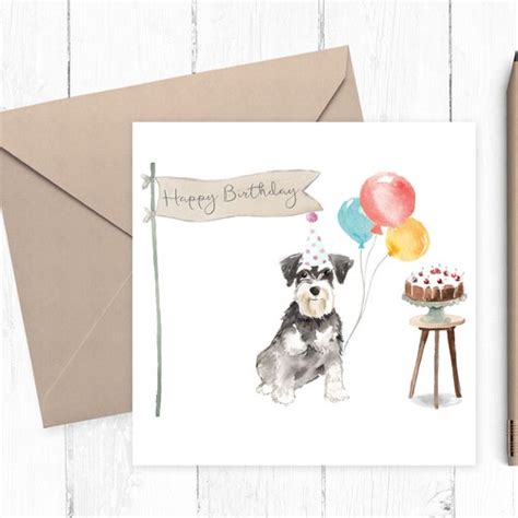 Schnauzer Birthday Card - Etsy