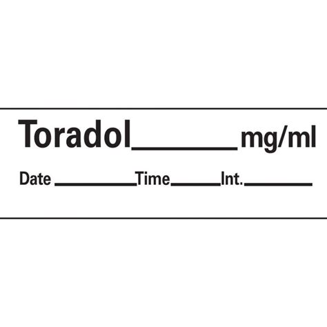 Anesthesia Tape With Date Time And Initial Removable Toradol Mgml 1