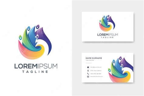 Premium Vector Colorfull Abstract Peacock Logo With Business Card