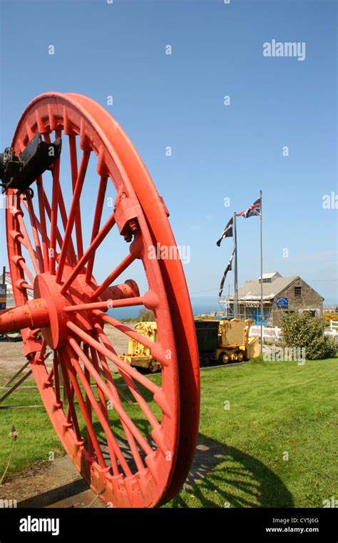 Winding Wheel Geevor Tin Mine Museum Cornwall England UK Stock Photo ...