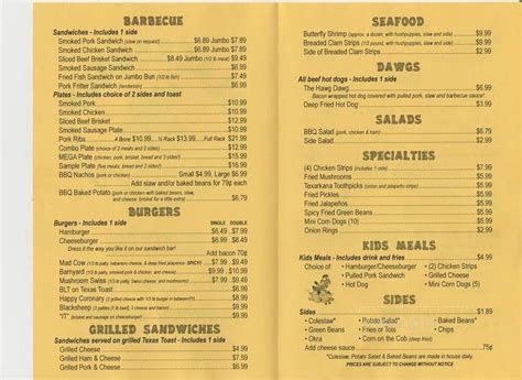 Menu Of Blacksheep Joes Bbq In Yellville Ar 72687